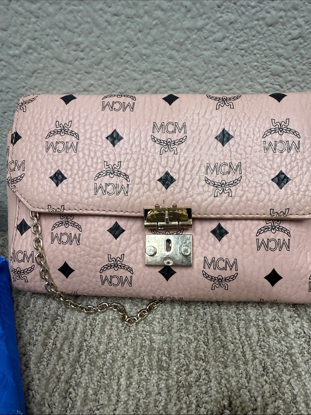 Blush Pink Visetos Crossbody with Gold Chain - Picture 10 of 10